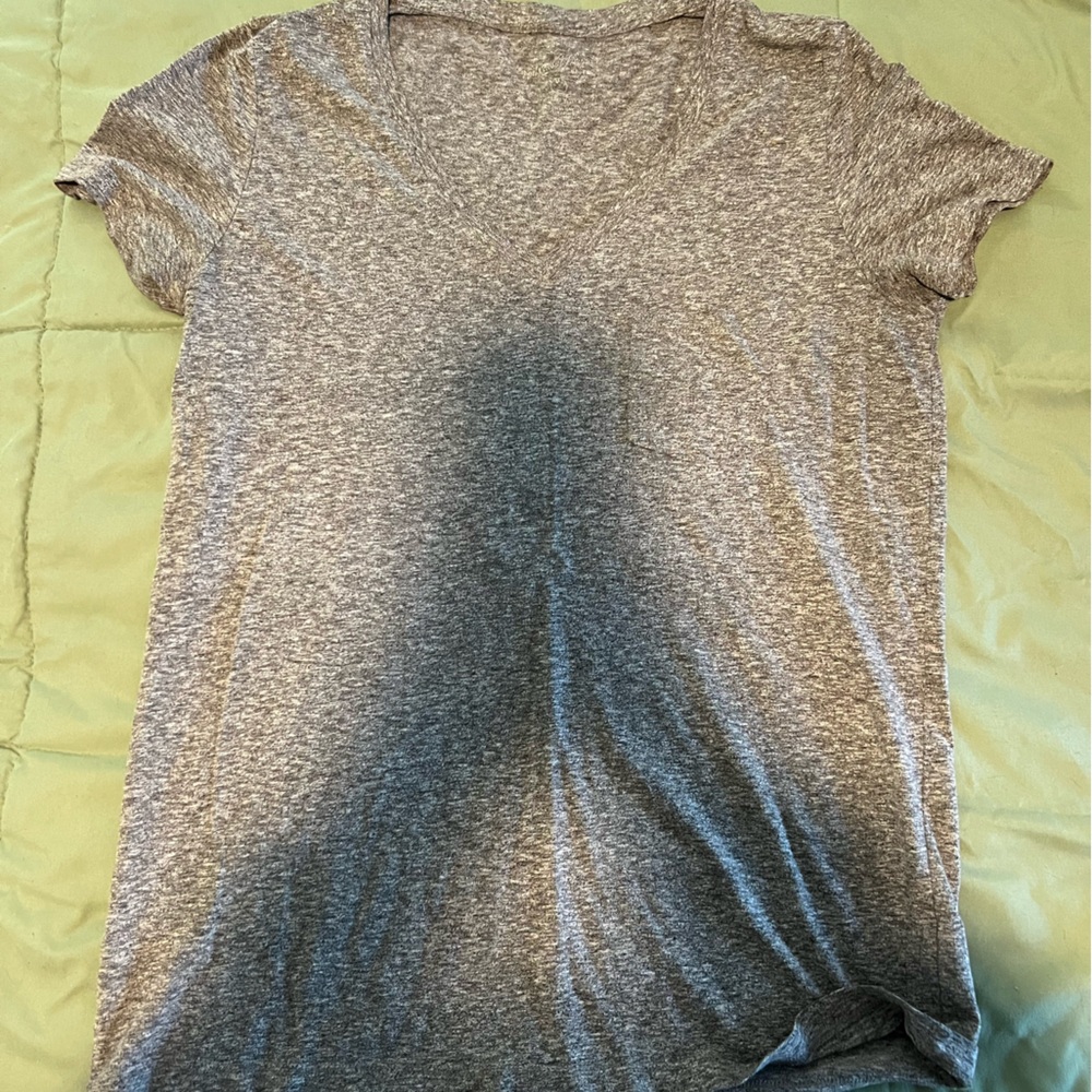 Grey V Neck T Shirt